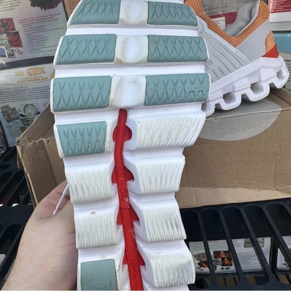 On cloudswft 2 Running Orange and White Athletic Shoes - Picture 4 of 6